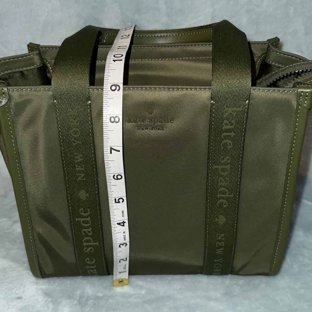 kate spade Green Small Structured Tote with Webbing Details - Picture 6 of 14